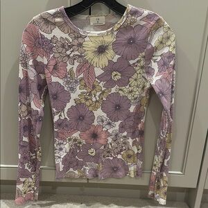 Anthropologie Long Sleeve Top - Purple and Yellow